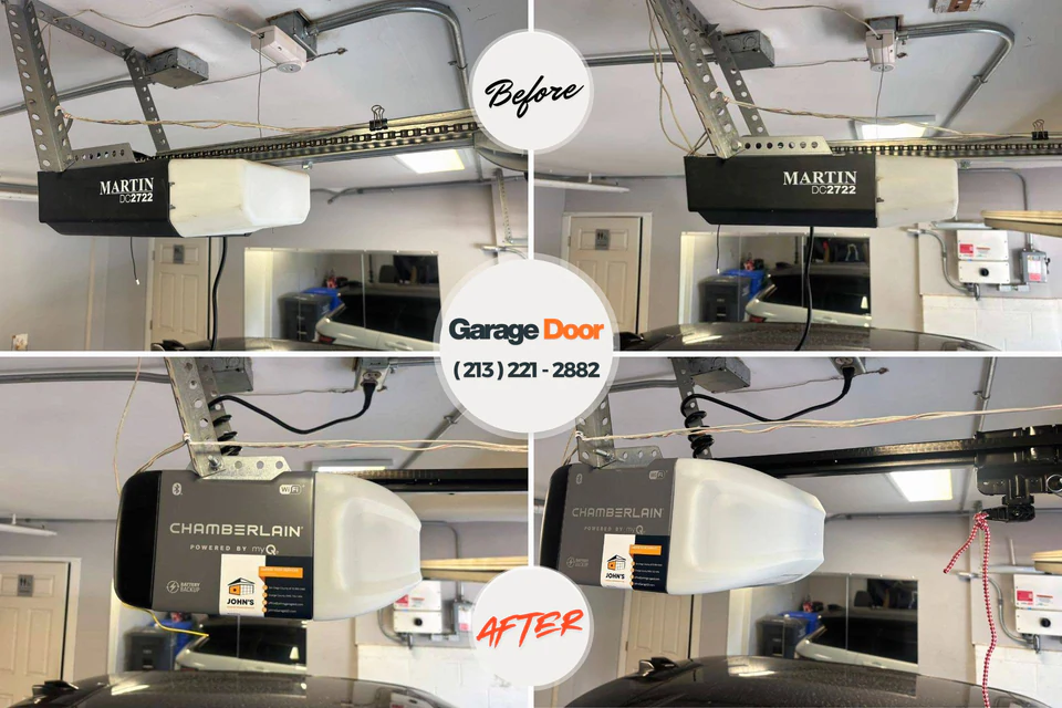 Before and after: garage door repair Arroyo Grande, CA